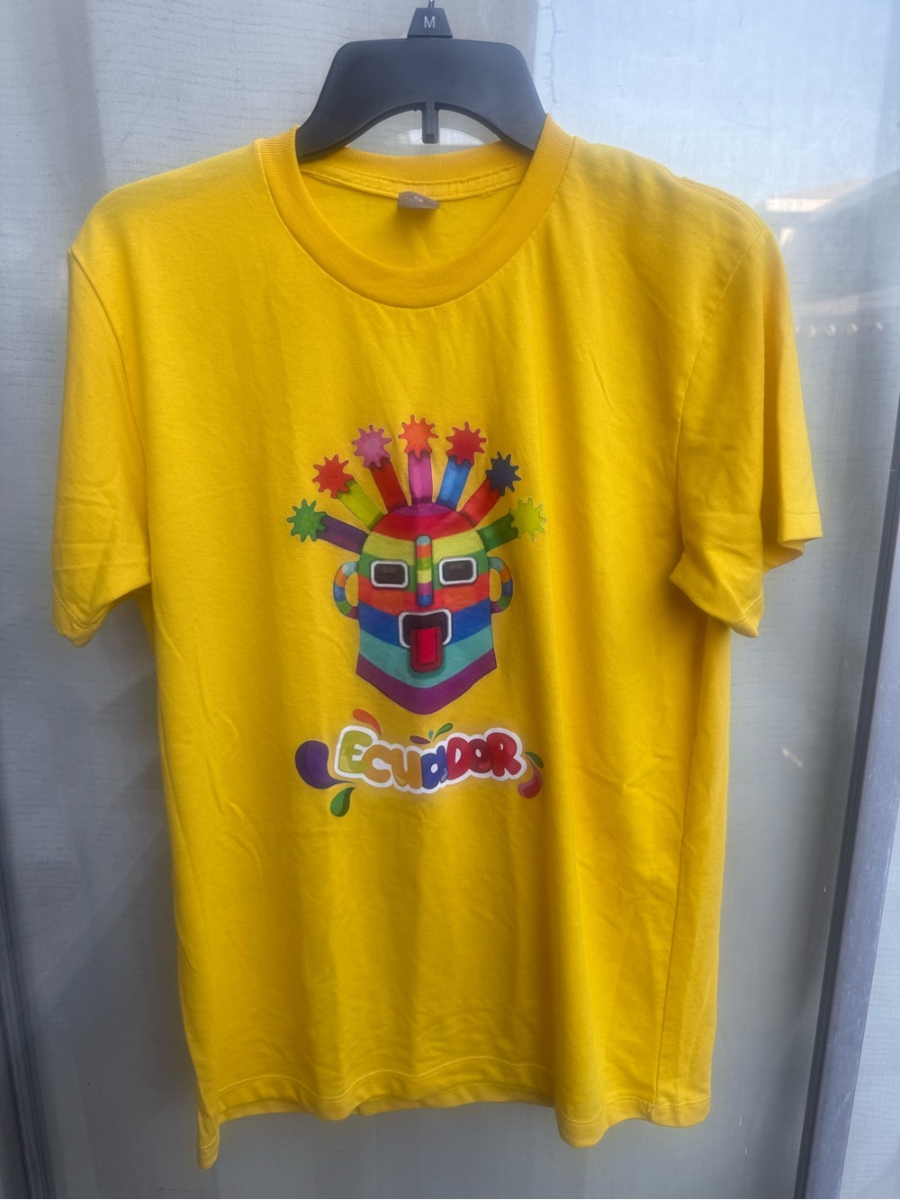 Ecuador mens Yellow Graphic T-Shirt aya huma mask